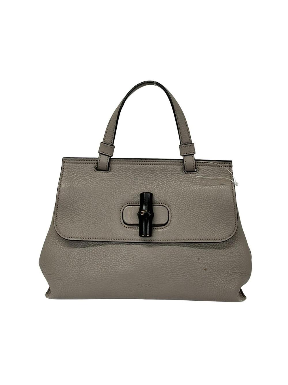 Gucci Bamboo Daily Gray Leather Handbag #368660G83B